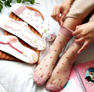 جوراب ساقدار طرح موج شیشه ای زنانه 03